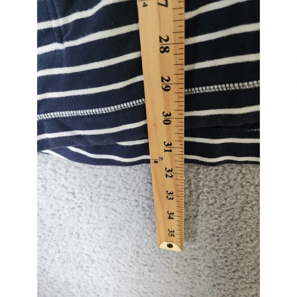 L.L. Bean Snap Front Hoodie Women 3X Blue White Striped Cotton Blend 502733 - Picture 8 of 11
